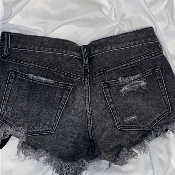 FP washed black jean shorts distressed - Picture 2 of 3